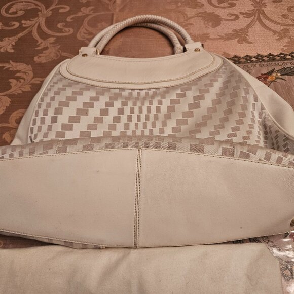 Vintage Cole Hann Leather and Satin Material Shoulder Purse - Picture 7 of 16